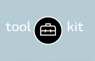Logo for 'Artist Toolkit', features text and an image of a toolbox