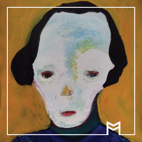 MILL_Instagram+_2 A work by Justine Varga, a dimly lit image of a window with draping curtains